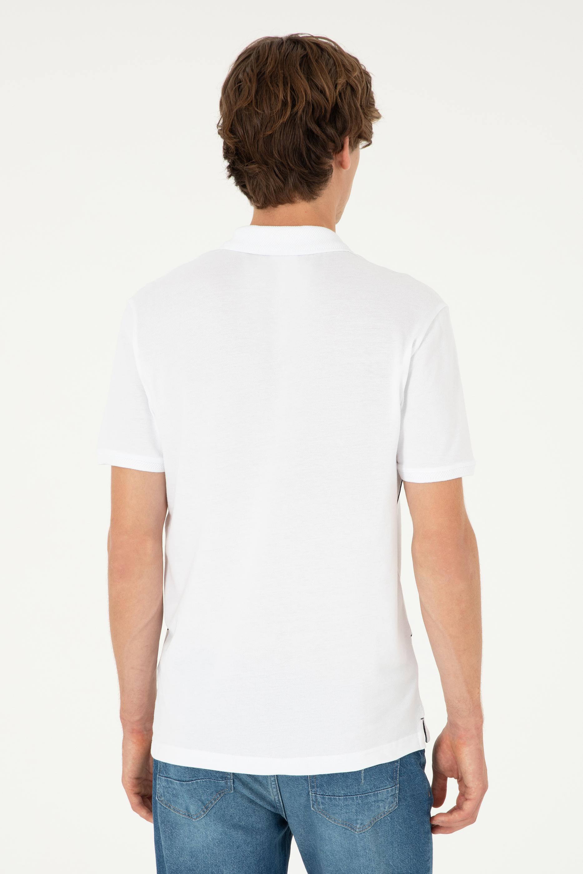 Erkek Regular Fit Polo Yaka Beyaz Tişört