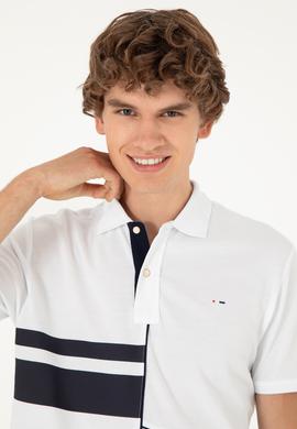 Erkek Regular Fit Polo Yaka Beyaz Tişört - 50281525006