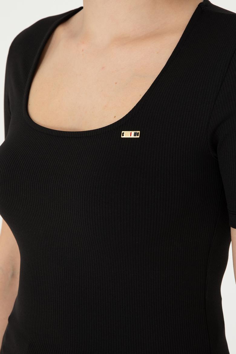 Kadın Siyah Tişört - 50294782017