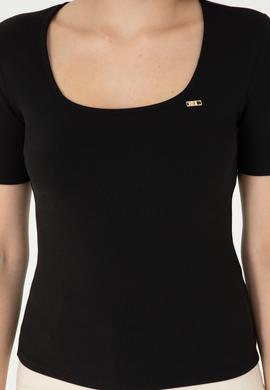 Kadın Siyah Tişört - 50294782017