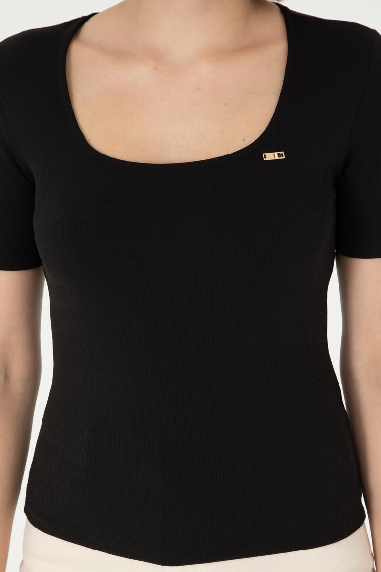 Kadın Siyah Tişört - 50294782017