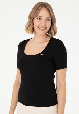 Kadın Siyah Tişört - 50294782017