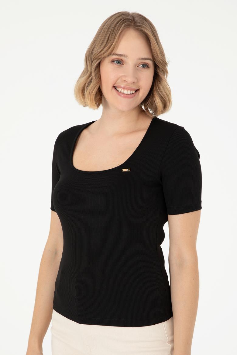 Kadın Siyah Tişört - 50294782017