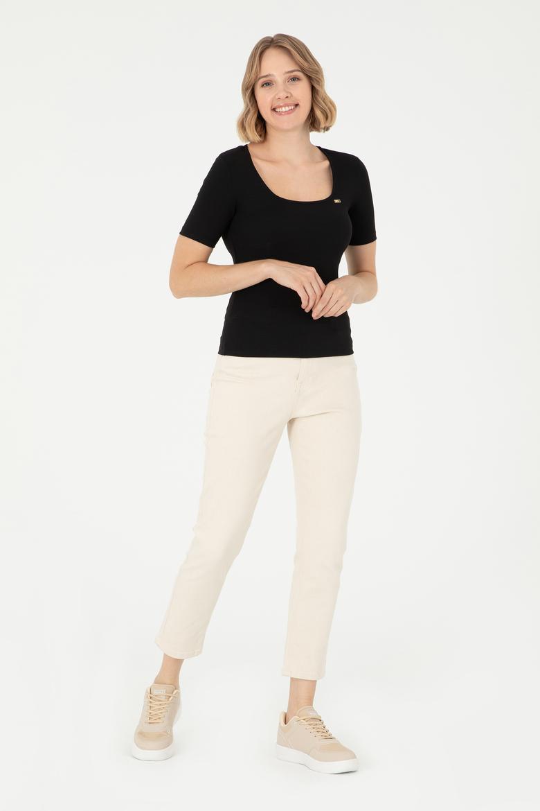 Kadın Siyah Tişört - 50294782017