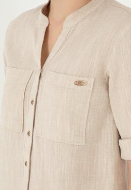 Kadın Haki Uzun Kollu Gömlek - 50283561003