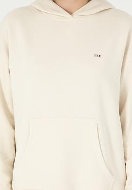 Kadın Krem Kapüşonlu Sweatshirt - 50297075006