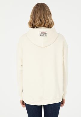 Kadın Krem Kapüşonlu Sweatshirt - 50297075006