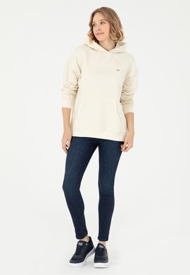 Kadın Krem Kapüşonlu Sweatshirt - 50297075006