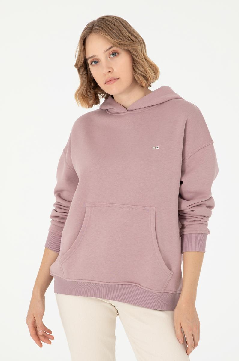 Kadın Menekşe Kapüşonlu Sweatshirt
