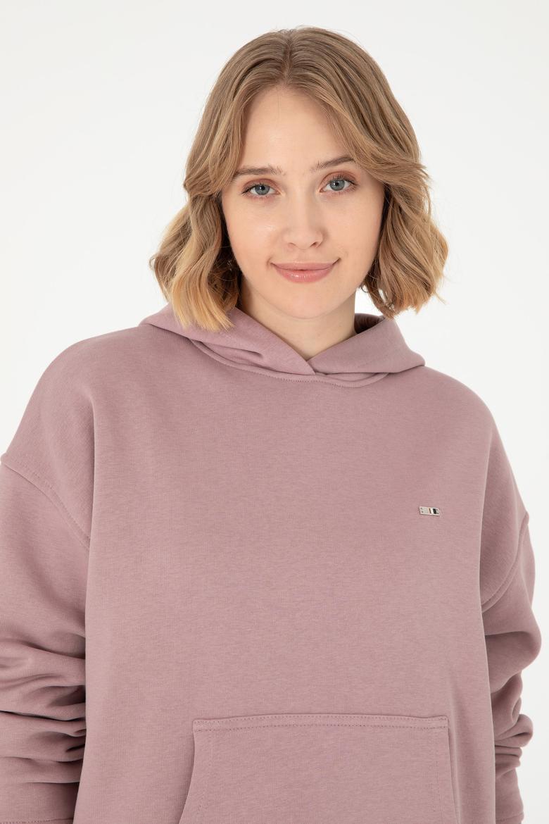 Kadın Menekşe Kapüşonlu Sweatshirt - 50297075020
