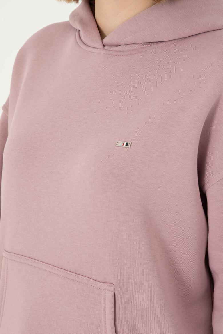 Kadın Menekşe Kapüşonlu Sweatshirt - 50297075020