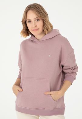Kadın Menekşe Kapüşonlu Sweatshirt - 50297075020