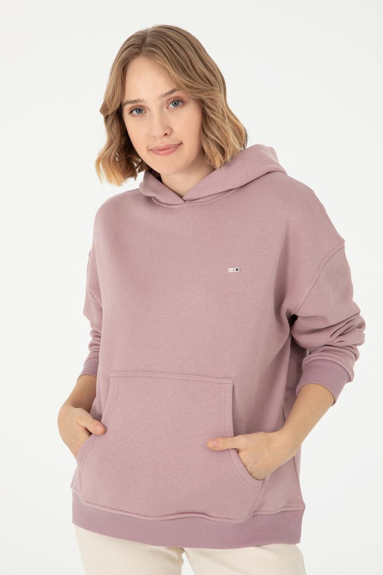 Kadın Menekşe Kapüşonlu Sweatshirt - 50297075020