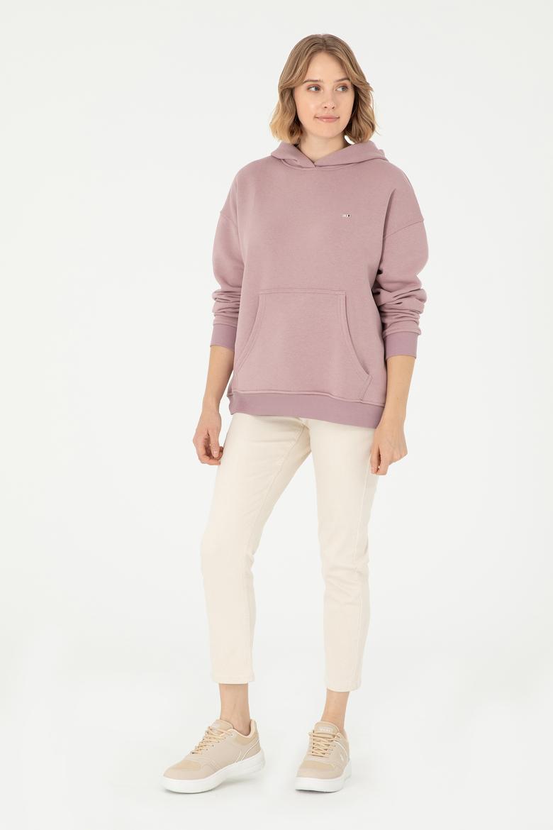 Kadın Menekşe Kapüşonlu Sweatshirt - 50297075020