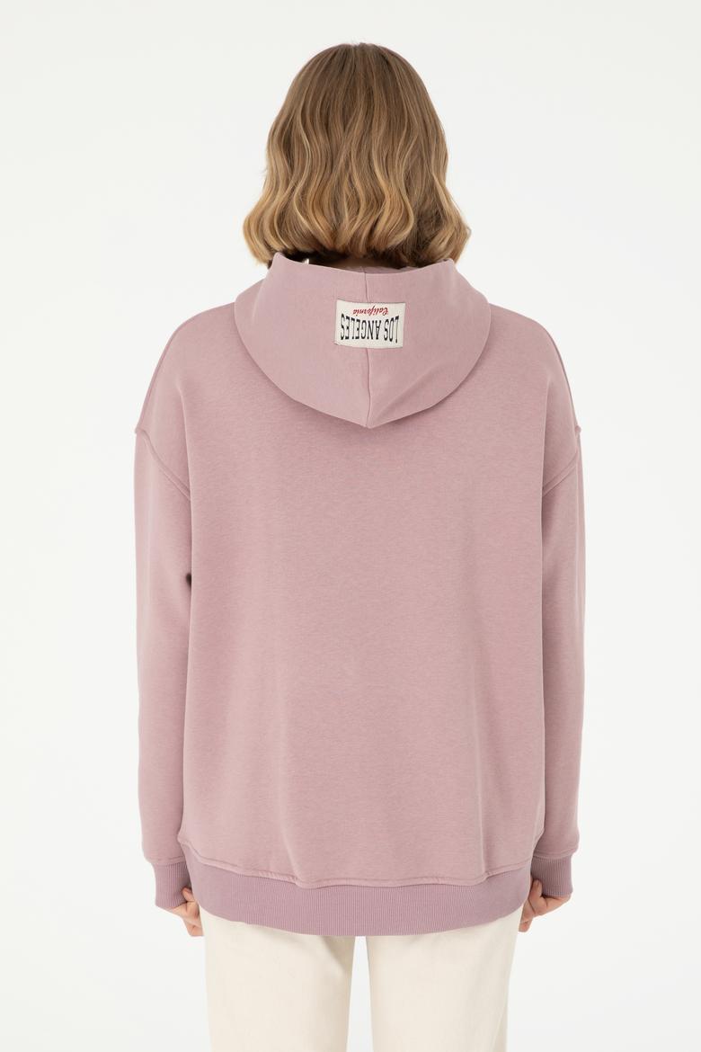 Kadın Menekşe Kapüşonlu Sweatshirt - 50297075020