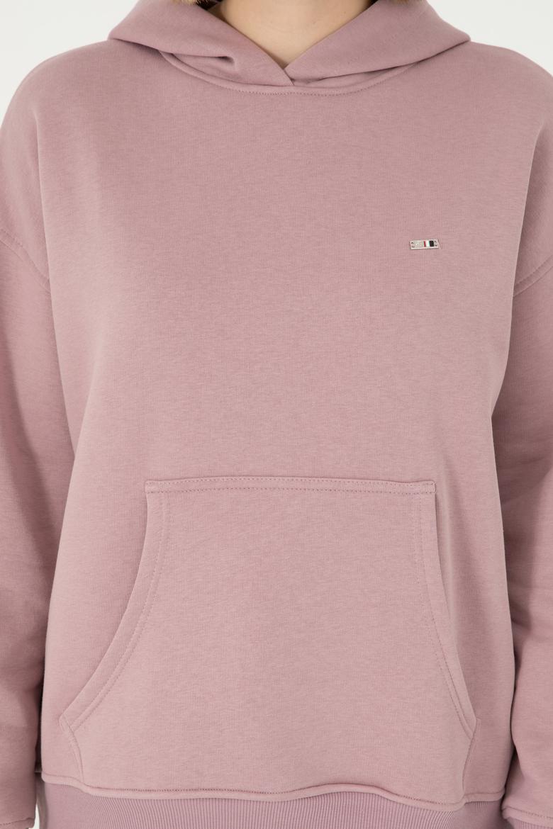 Kadın Menekşe Kapüşonlu Sweatshirt - 50297075020