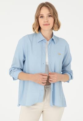 Kadın Açık Mavi Uzun Kollu Gömlek - 50297121005
