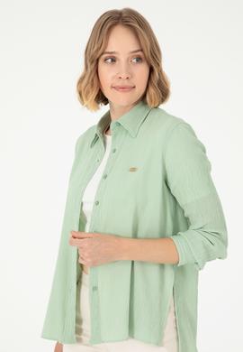 Kadın Su Yeşili Uzun Kollu Gömlek - 50297121014