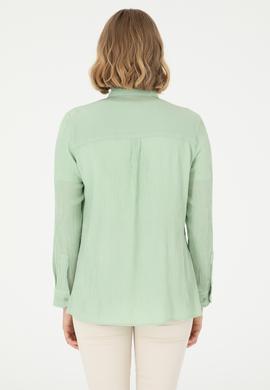 Kadın Su Yeşili Uzun Kollu Gömlek - 50297121014