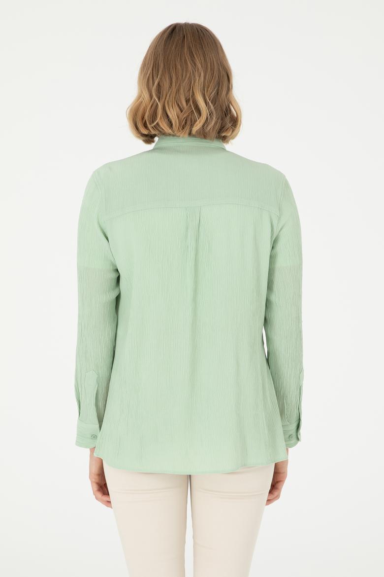 Kadın Su Yeşili Uzun Kollu Gömlek - 50297121014