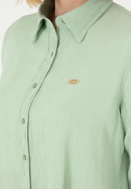 Kadın Su Yeşili Uzun Kollu Gömlek - 50297121014