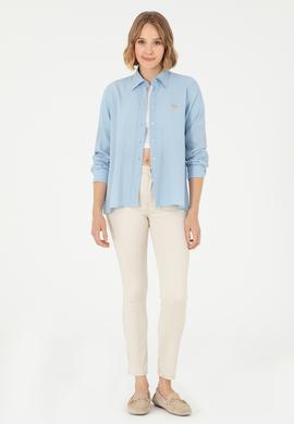 Kadın Açık Mavi Uzun Kollu Gömlek - 50297121005