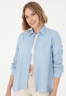 Kadın Açık Mavi Uzun Kollu Gömlek - 50297121005