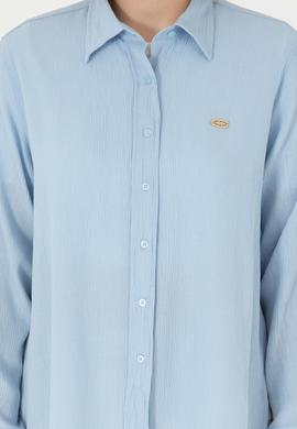 Kadın Açık Mavi Uzun Kollu Gömlek - 50297121005