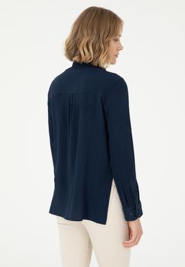 Kadın Lacivert Uzun Kollu Gömlek - 50297121026