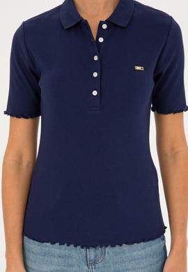 Kadın Lacivert Polo Yaka Tişört - 50296156005