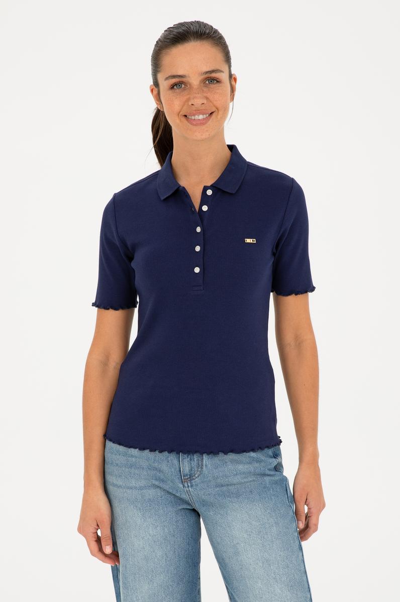 Kadın Lacivert Polo Yaka Tişört