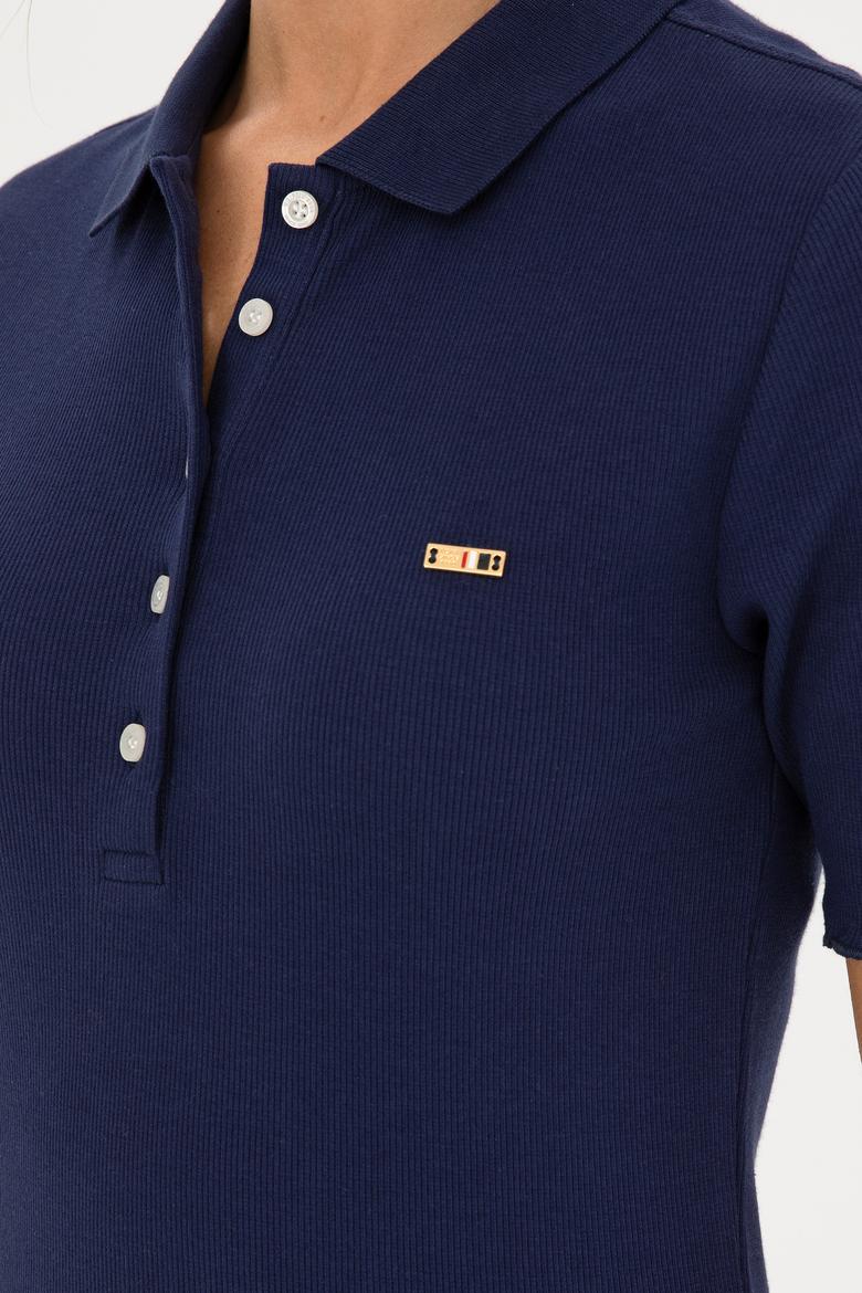 Kadın Lacivert Polo Yaka Tişört - 50296156005