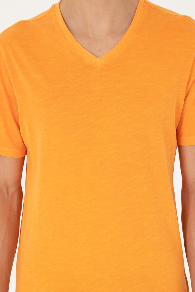Erkek Turuncu Basic Tişört - 50279580090