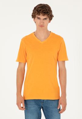 Erkek Turuncu Basic Tişört - 50279580090