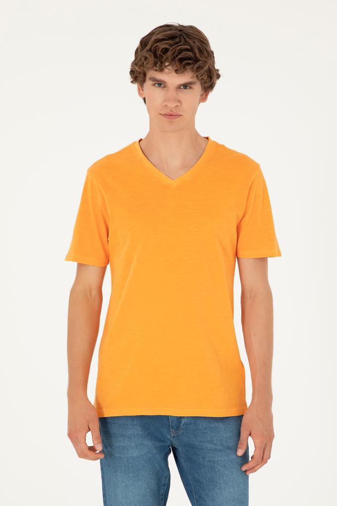 Erkek Turuncu Basic Tişört