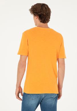 Erkek Turuncu Basic Tişört - 50279580090