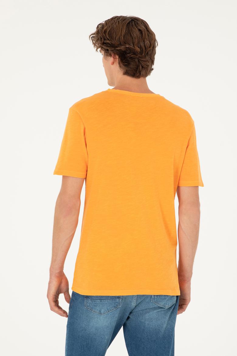 Erkek Turuncu Basic Tişört - 50279580090