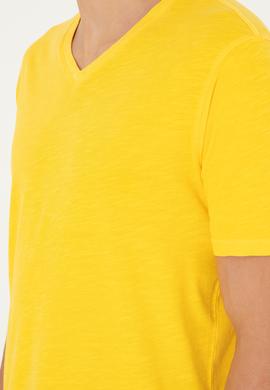 Erkek Sarı Basic Tişört - 50279580060