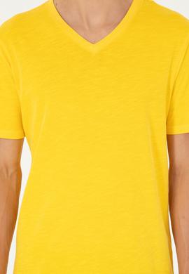Erkek Sarı Basic Tişört - 50279580060