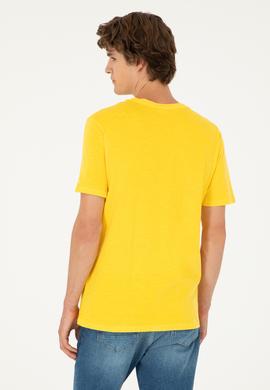 Erkek Sarı Basic Tişört - 50279580060