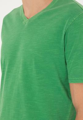 Erkek Yeşil Basic Tişört - 50279580099
