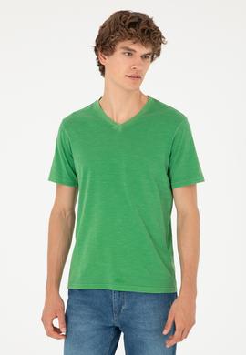 Erkek Yeşil Basic Tişört - 50279580099