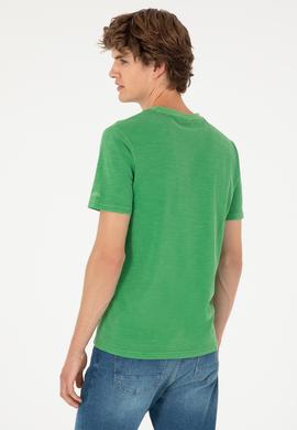 Erkek Yeşil Basic Tişört - 50279580099