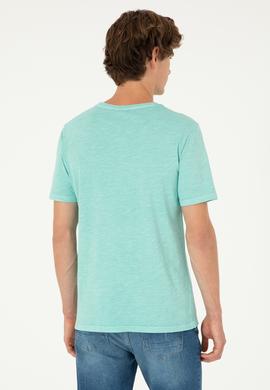 Erkek Regular Fit Bisiklet Yaka Mint Basic Tişört - 50279578135