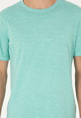 Erkek Regular Fit Bisiklet Yaka Mint Basic Tişört - 50279578135