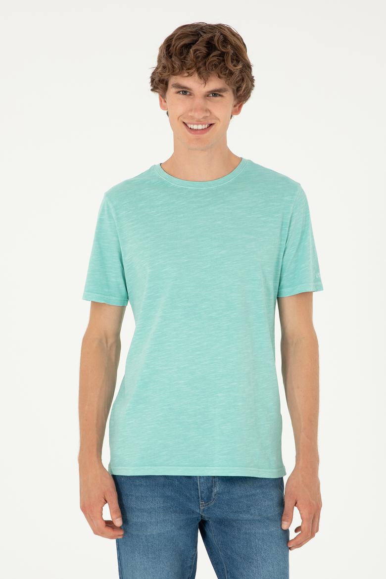 Erkek Regular Fit Bisiklet Yaka Mint Basic Tişört