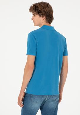 Erkek Slim Fit Polo Yaka Saks Basic Tişört - 50279591064