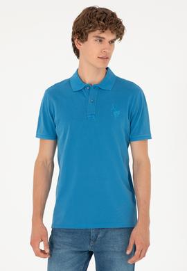 Erkek Slim Fit Polo Yaka Saks Basic Tişört - 50279591064