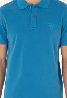 Erkek Slim Fit Polo Yaka Saks Basic Tişört - 50279591064