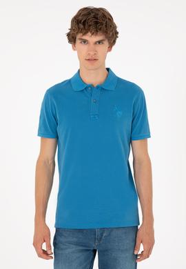 Erkek Slim Fit Polo Yaka Saks Basic Tişört - 50279591064